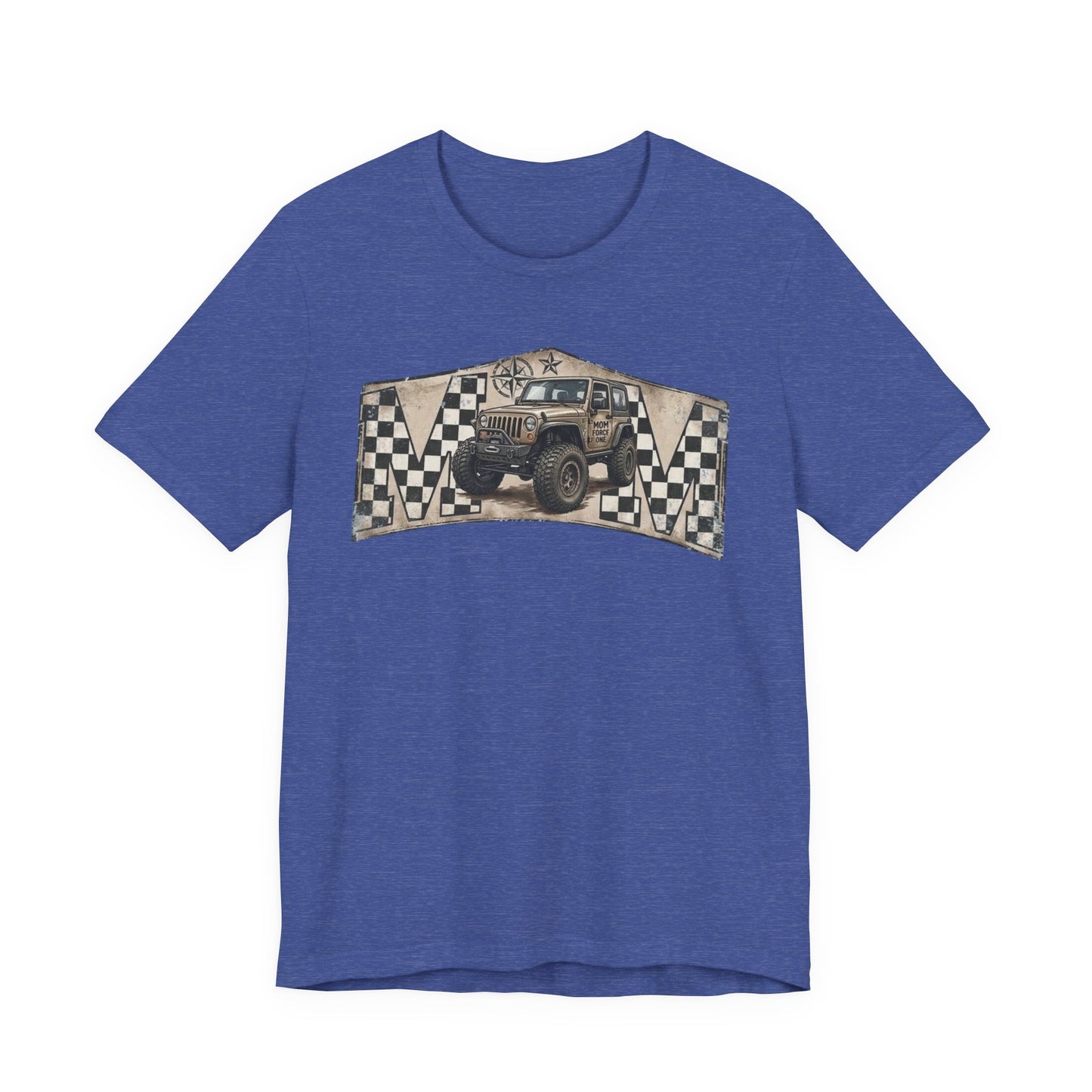 Off‑Road Vintage Jeep Tee — Racing Flag Adventure Shirt