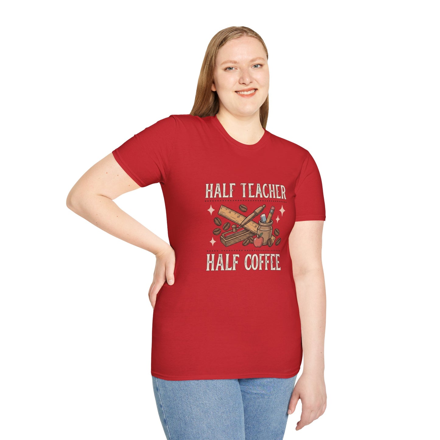 Half Teacher Half Coffee T-Shirt — Funny Teacher Coffee Shirt