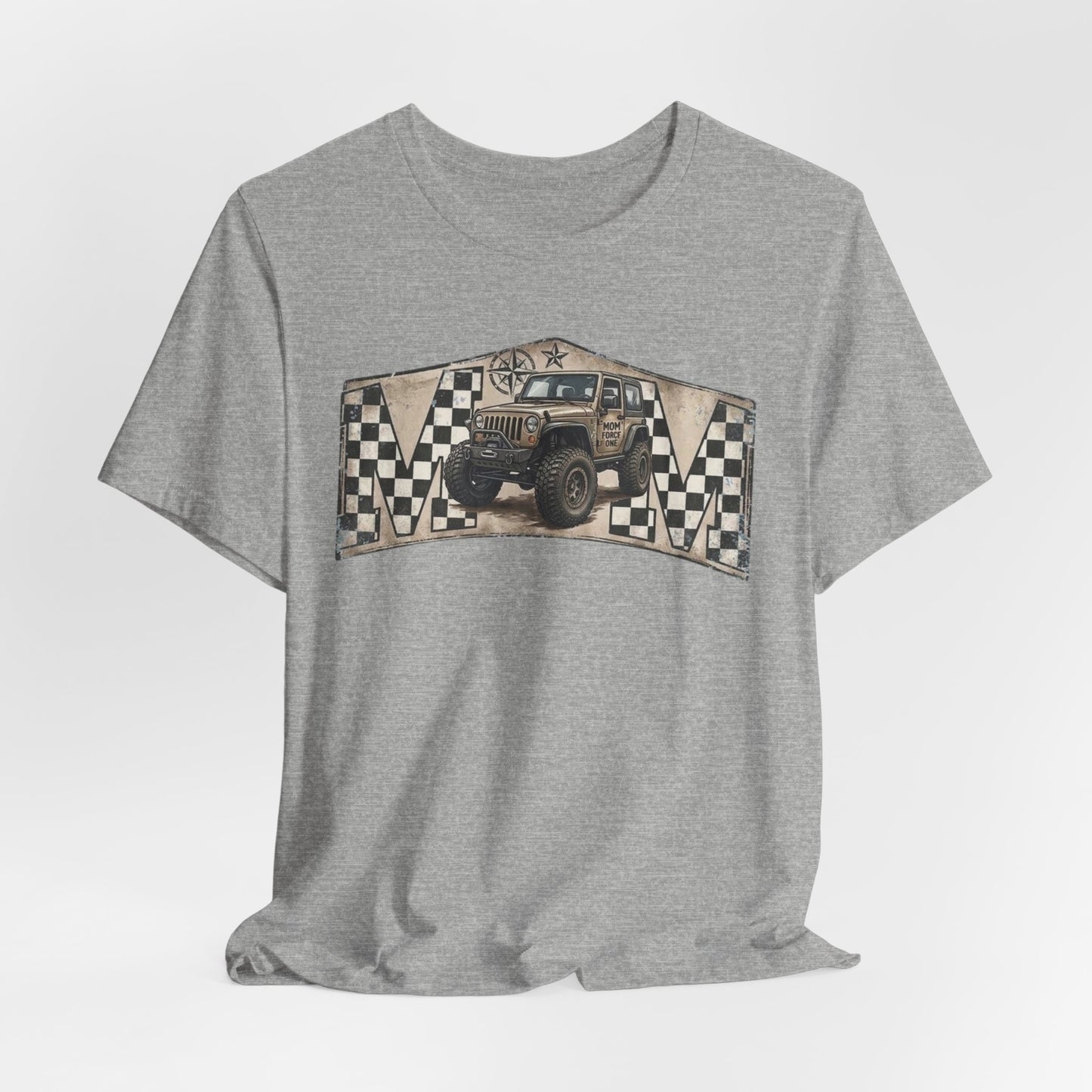 Off‑Road Vintage Jeep Tee — Racing Flag Adventure Shirt